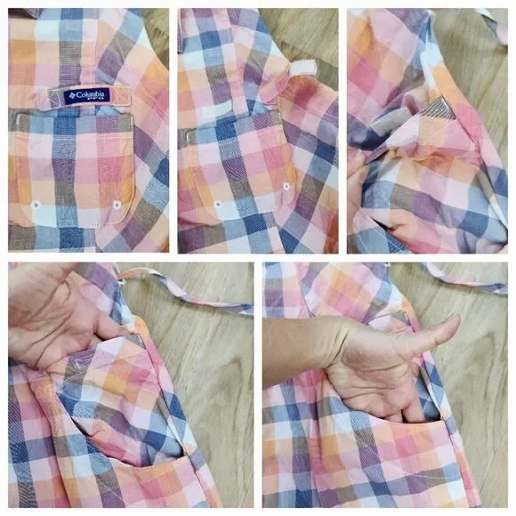 🔹️Columbia PFG Plaid Super Bonehead Button Front Sleeveless Dress Large - Picture 10 of 12